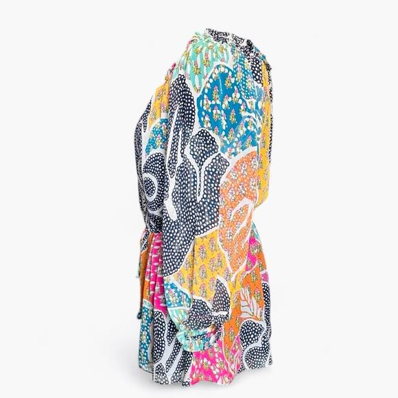 2/$25 Dianne Von Furstenberg Camila Silk Top Off Shoulder Blouse Beach Vacation - Picture 5 of 15